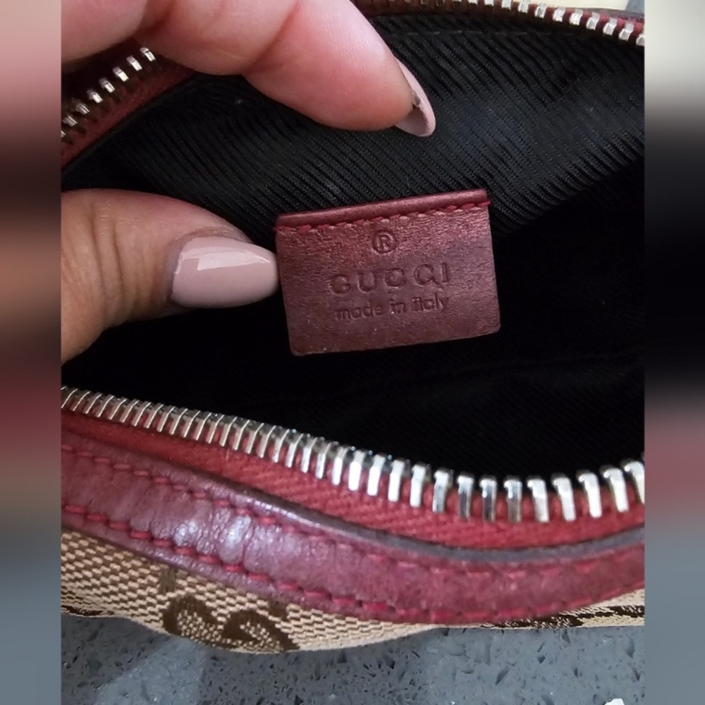 GUC Gucci GG Canvas Cosmetic Pouch Vanity Blown Red - Picture 8 of 14